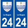 24 Le Bugue blason autocollant plaque stickers département