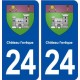 24 Château l'evêque blason ville autocollant plaque immatriculation département