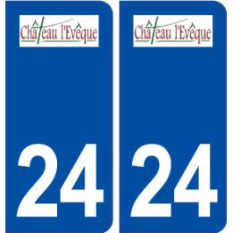 24 Château l'evêque logo autocollant plaque stickers département