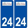 24 Château l'evêque logo autocollant plaque stickers département