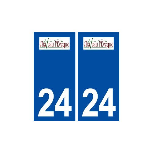 24 Château l'evêque logo autocollant plaque stickers département