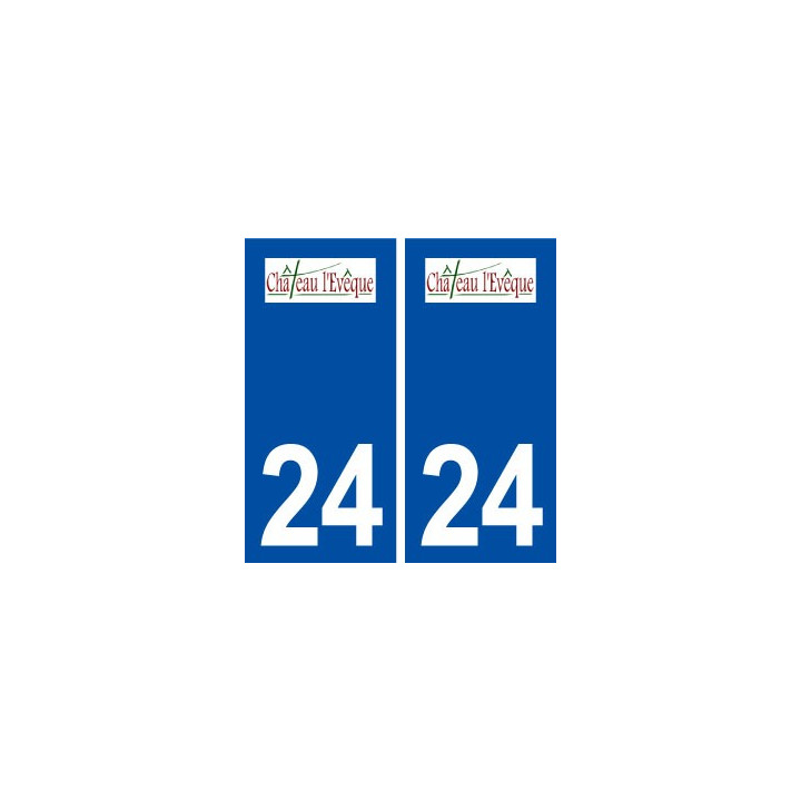 24 Château l'evêque logo autocollant plaque stickers département