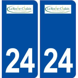 24 La Roche Chalais logo ville autocollant plaque immatriculation département