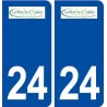 24 La Roche Chalais logo ville autocollant plaque immatriculation département