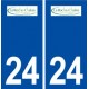 24 La Roche Chalais logo ville autocollant plaque immatriculation département