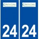 24 La Roche Chalais logo ville autocollant plaque immatriculation département