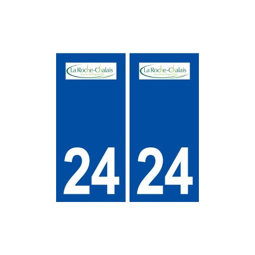 24 La Roche Chalais logo ville autocollant plaque immatriculation département