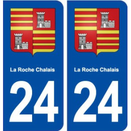 24 La Roche Chalais blason ville autocollant plaque immatriculation département