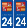 24 La Roche Chalais blason ville autocollant plaque immatriculation département