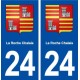 24 La Roche Chalais blason ville autocollant plaque immatriculation département