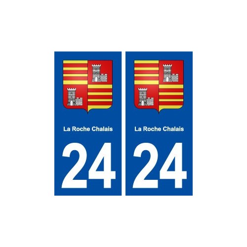 24 La Roche Chalais blason ville autocollant plaque immatriculation département