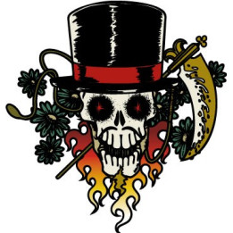 Autocollant tête de mort skull sticker