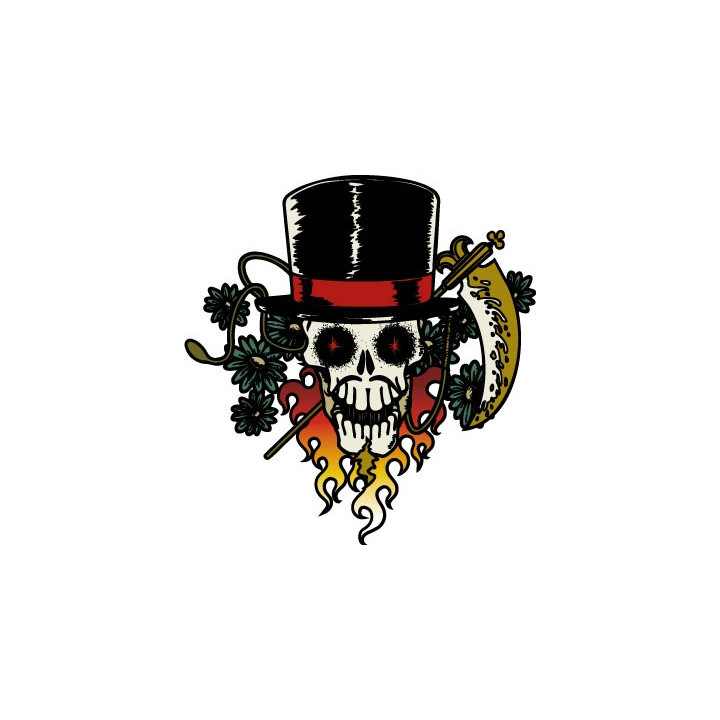 Autocollant tête de mort skull sticker