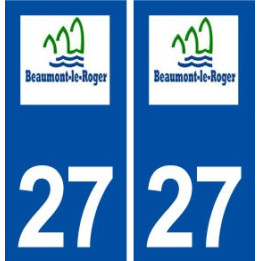 27 Beaumont-le-Roger logo autocollant plaque immatriculation stickers ville