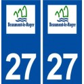 27 Beaumont-le-Roger logo autocollant plaque immatriculation stickers ville