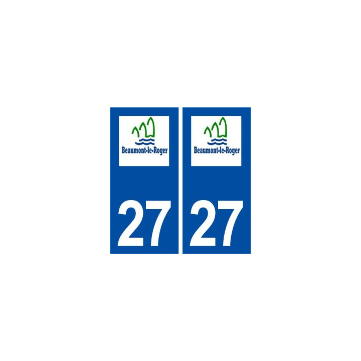 27 Beaumont-le-Roger logo autocollant plaque immatriculation stickers ville