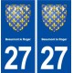 27 Beaumont-le-Roger blason autocollant plaque stickers département