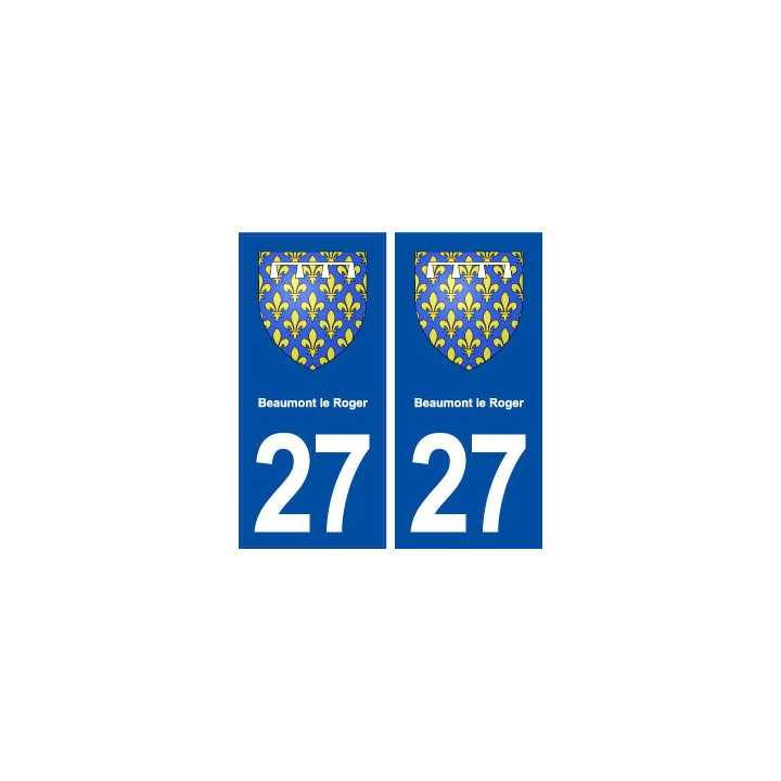 27 Beaumont-le-Roger blason autocollant plaque stickers département