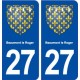 27 Beaumont-le-Roger blason autocollant plaque stickers département