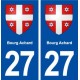 27 Bourg Achard escudo de armas de la etiqueta engomada de la placa de pegatinas de la ciudad