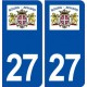 27 Bourg Achard logo autocollant plaque stickers département