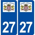 27 Bourg Achard logo autocollant plaque stickers département