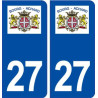 27 Bourg Achard logo autocollant plaque stickers département