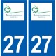 27 Bourgtheroulde Infreville logo autocollant plaque stickers département