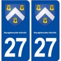 27 Bourgtheroulde Infreville blason autocollant plaque stickers ville