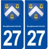 27 Bourgtheroulde Infreville blason autocollant plaque stickers ville