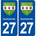 27 Guichainville escudo de armas de la etiqueta engomada de la placa de pegatinas de la ciudad