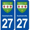 27 Guichainville blason autocollant plaque stickers département