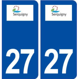 27 Serquigny logo ville autocollant plaque stickers département