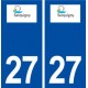 27 Serquigny logo ville autocollant plaque stickers département