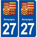 27 Serquigny blason autocollant plaque stickers ville