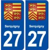 27 Serquigny blason autocollant plaque stickers ville