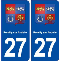 27 Romilly sur Andelle blason ville autocollant plaque stickers département
