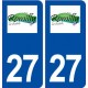 27 Romilly sur Andelle logo ville autocollant plaque stickers département