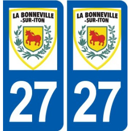 27 La Bonneville sur Iton logo ville autocollant plaque stickers département