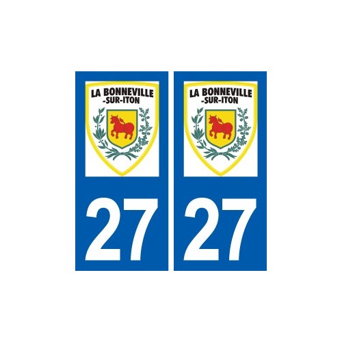 27 La Bonneville sur Iton logo ville autocollant plaque stickers département