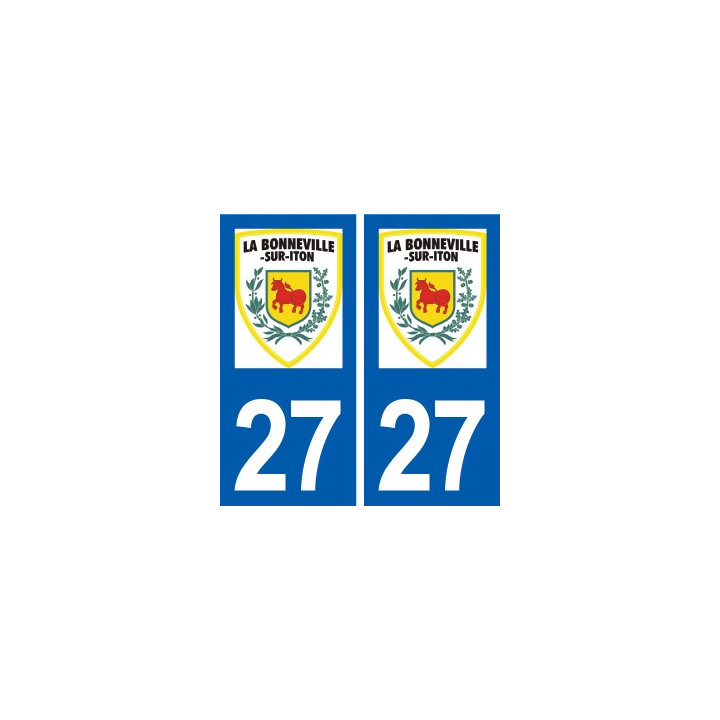 27 La Bonneville sur Iton logo ville autocollant plaque stickers département