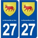 27 La Bonneville sur Iton blason autocollant plaque stickers ville