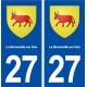 27 La Bonneville sur Iton blason autocollant plaque stickers ville