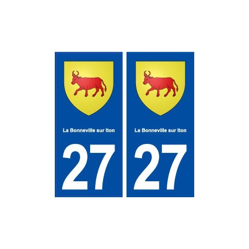 27 La Bonneville sur Iton blason autocollant plaque stickers ville