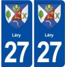 27 Léry blason ville autocollant plaque stickers département