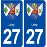 27 Léry blason ville autocollant plaque stickers département