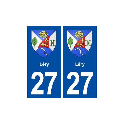 27 Léry blason ville autocollant plaque stickers département