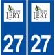 27 Léry logo autocollant plaque stickers ville