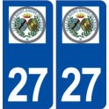 27 Saint André de l'Eure logo ville autocollant plaque stickers département