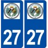 27 Saint André de l'Eure logo ville autocollant plaque stickers département
